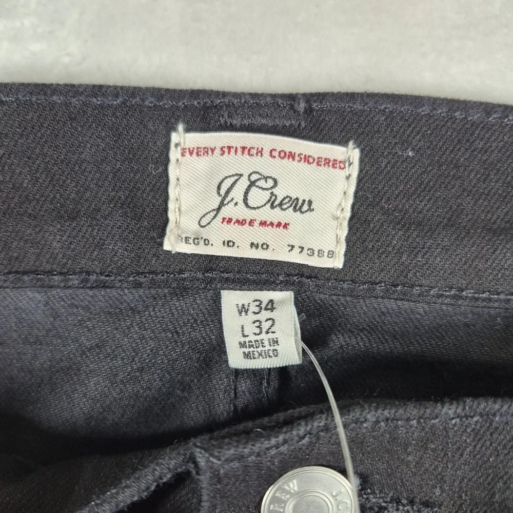 J. Crew 484 Slim Jeans Men's 34x32 Black Denim Stretch Casual Comfort NWT